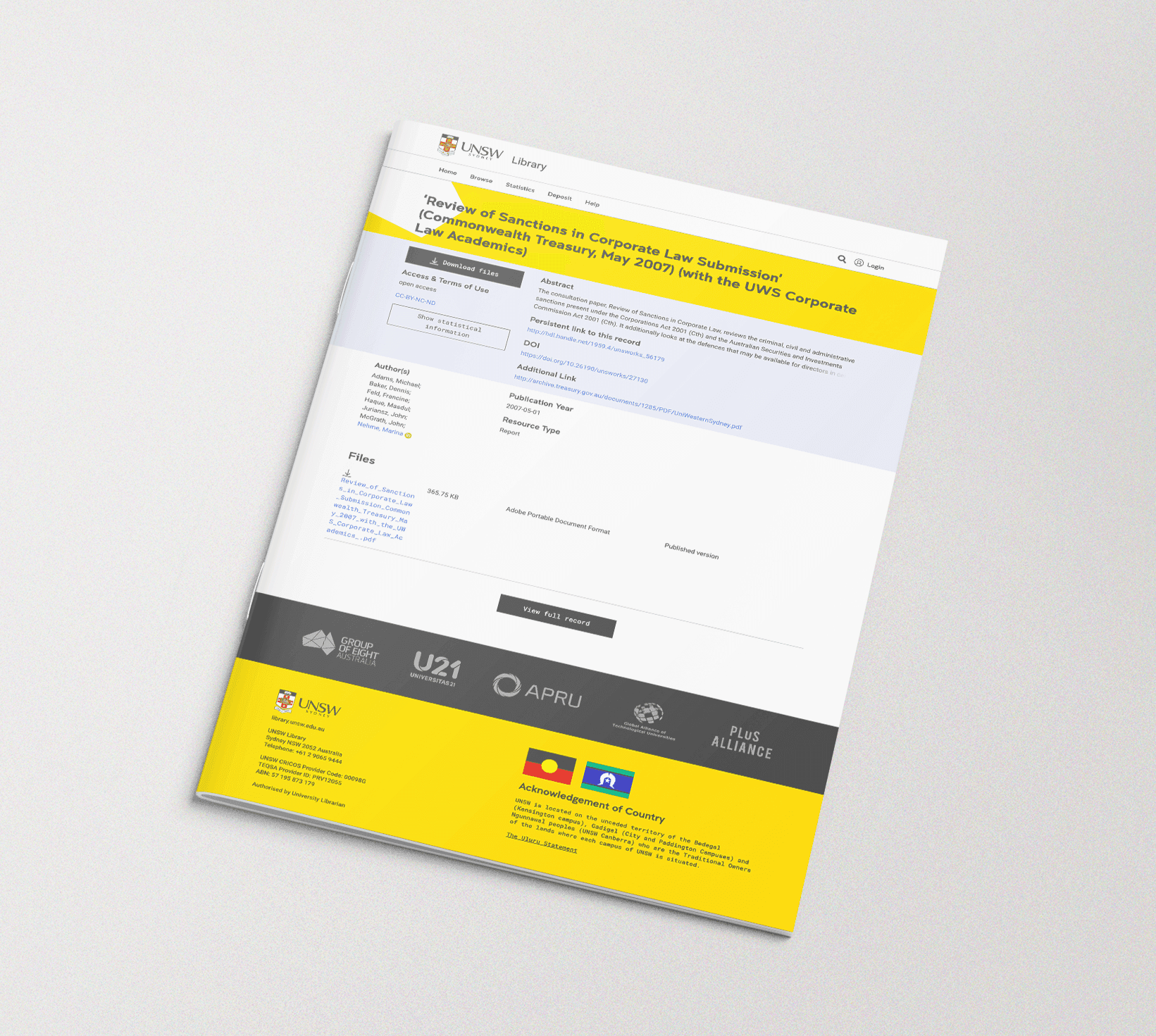 Review of Sanctions in Corporate Law (2007)