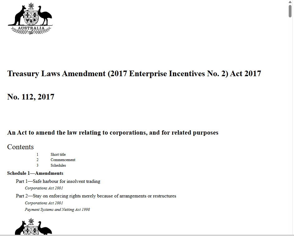 Treasury Laws Amendment (2017 Enterprise Incentives No2) Act 2017 No. 112, 2017